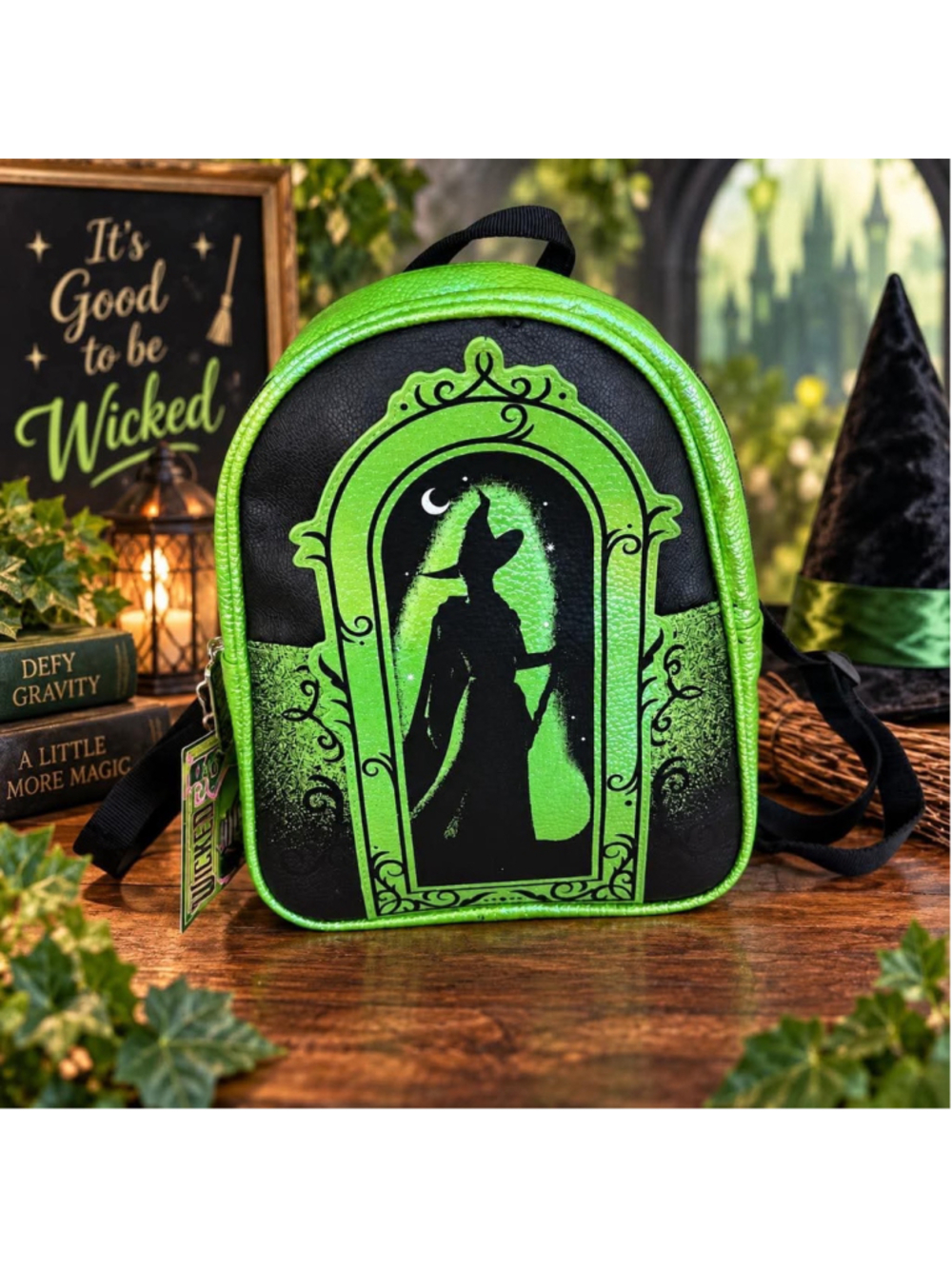 Unbranded Wicked Witch Graphic Backpack Black Green